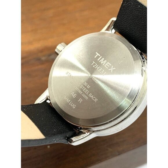 Timex Women's Watch T2H331 Indiglo Quartz Black Leather Band Petite Date… - Picture 7 of 15